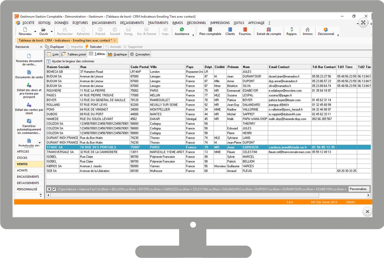 Gestimum Tableaux de bord
